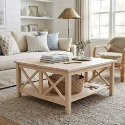 36'' Square Unfinished Square Wood Tabl