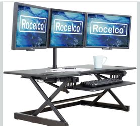 Rocelco 46" Large Height Adjustable Standing Desk Converter