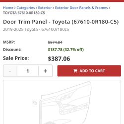 Toyota Rav4 Passenger Door Panel