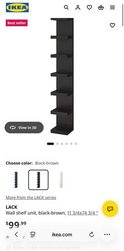 IKEA LACK Wall Shelf Units – Set of 2 – Black-Brown  Selling 2 IKEA LACK wall shelf units in black-brown