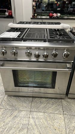 Estufa De Gas Professional De 36” Pulgadas/Acero Inoxidable 