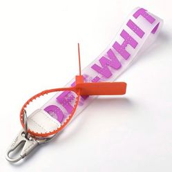 Bright Purple Off White Keychain With Zip Tie - XL & In Package Still