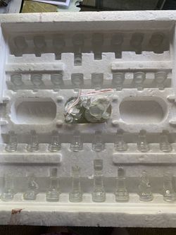 Glass Backgammon, Chess and Checkers Set