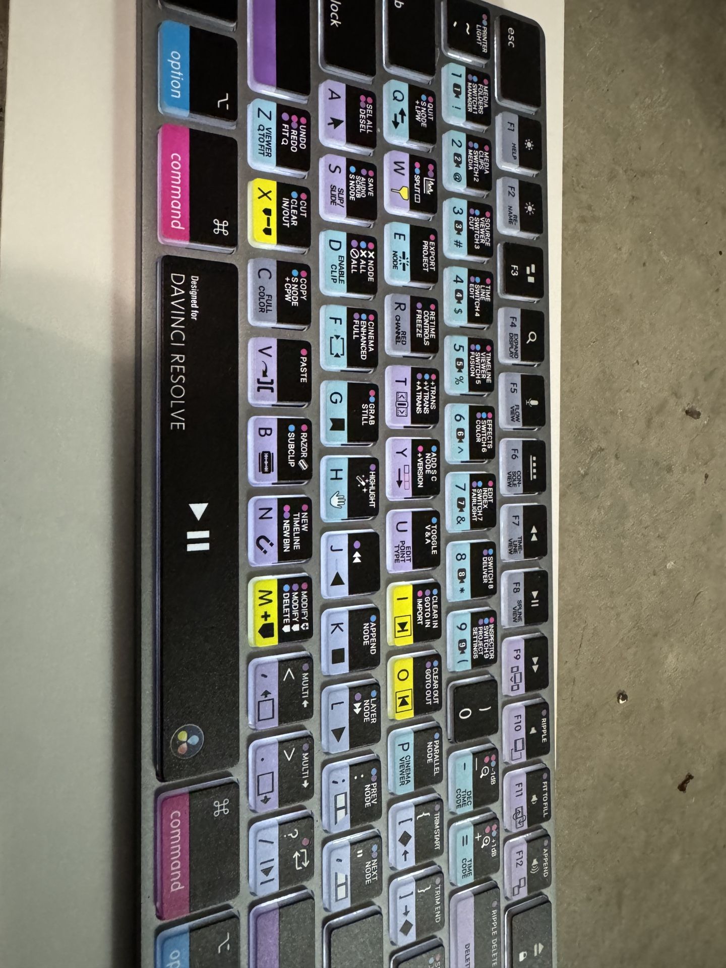 Logic keyboard For Davinci Resolve