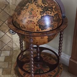 Antique wood Glob for storing wine bottles