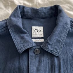 Zara Men’s Blue Long Sleeve 3 Pockets - Medium