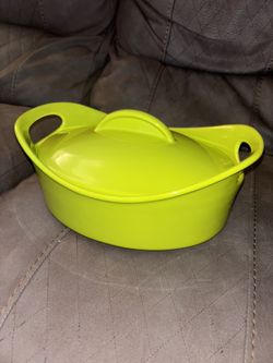 Beautiful Bright Green *Rachael Ray* 2.5qt Oval Ceramic Casserole Dish - Oven, Microwave & Dishwasher Safe! Plz See Pics For Details & Measurements!