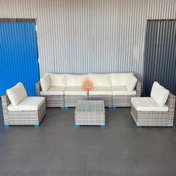 7pc Outdoor Sectional Patio Furniture Set
