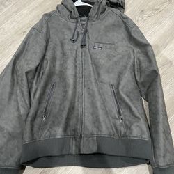 Members Only Grey/Black Fur Zip Size XXL