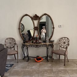 Table, Chair And Mirror Set 