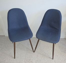 Set of 2 Blue Upholstered Chairs