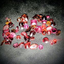 Natural Red Cut Garnet Gemstones
