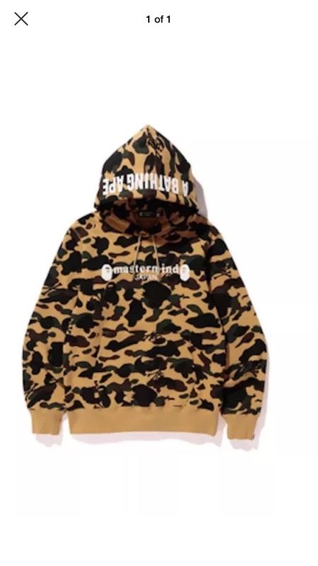 BAPE x MASTER MIND JAPAN PULLOVER HOODIE. YELLOW Size L