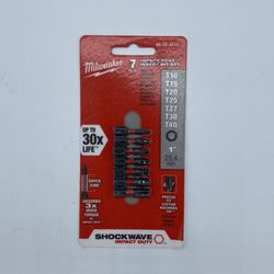 MILWAUKEE ELEC TOOL 48-32-4615 1"Torx Ins Bit Set (7 Piece)