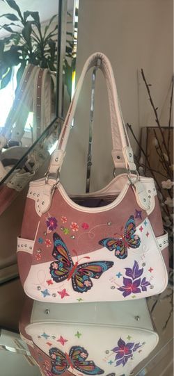 Butterfly Embroidered Shoulder Handbag