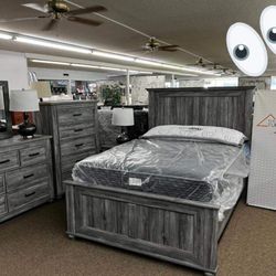 Gray Bedroom Set Queen or King Bed Dresser Nightstand Mirror Chest Options Thyven 