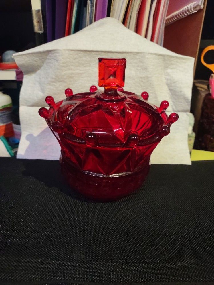 Vintage Fostoria Hapsburg Windsor Crown Candy Dish