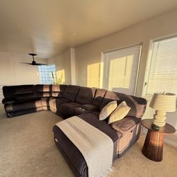 Power Reclining Sectional Sofa with Chaise & USB - 6 Piece