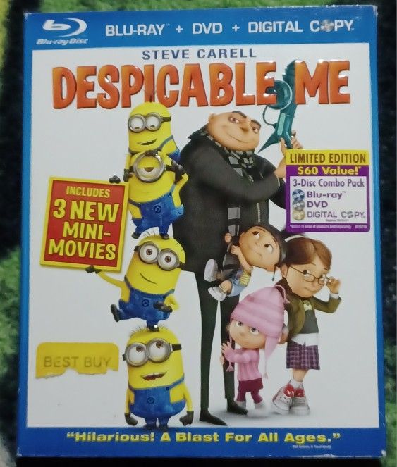 Despicable Me Cartton Movie Blu Ray Movie Dvd Steve Carell