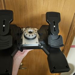 Logitech Hotas Flight Stick And Mounts For Desk