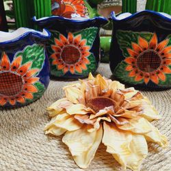 🪴🎈Talavera Planters Pots Set-3 $ 45°° 🇲🇽🎁we are "Casa Barajas Clay Pots #1"En Cypress Ca 90630