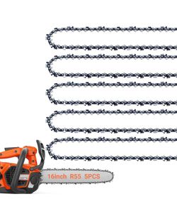 5 Pack 16 Inch Chainsaw Chain 55 Drive Links .043" Gauge, 3/8" Pitch Fits 61PMMC3-55 Stihl MS170, MS171, MS180c- 0055, Oregon 90PX055G new in n