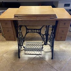 Singer Sewing Machine Treadle Base Table Antique Cast Iron Pair Legs