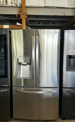 LG 3-Door Refrigerator (French Door Fridge) Stainless Steel - Water Dispenser LED Lighting