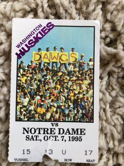 Washington Huskies 95”ticket sub bs Notre Dame