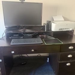 Sauder Computer Desk ( Only Computer Desk ) (.. Monitor, Printer , Laptop For Display Purposes Only)