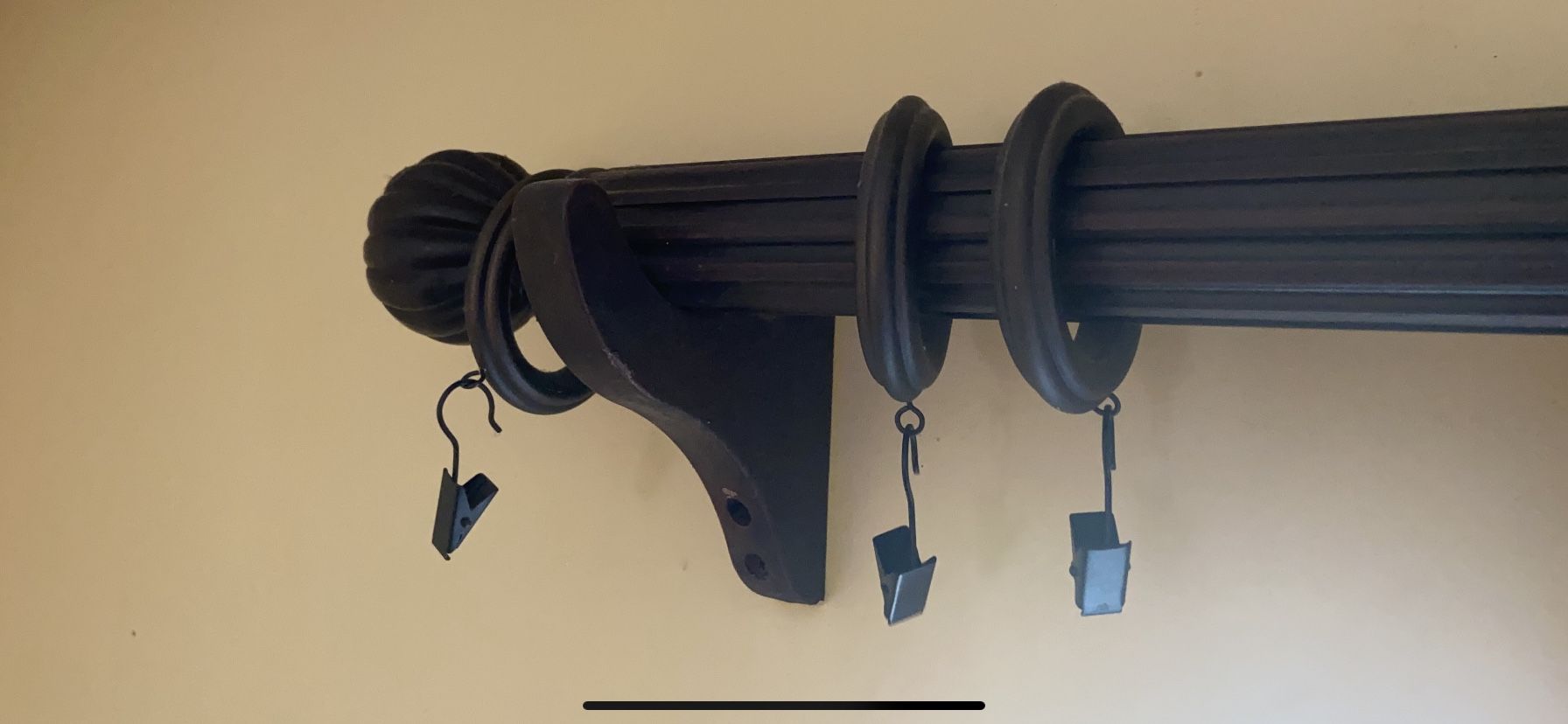 96” (8’ Foot) All Wood curtain rod. 1-3/4” Round.