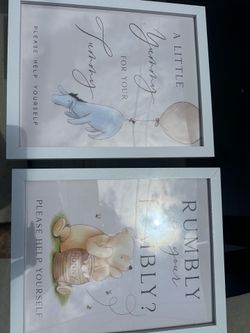 Winnie the Pooh baby shower decor signs