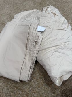 Beige bed sheets