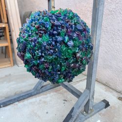 '60s Rock Lamp One Ball Lamp And One Cylinder Lamp With A Glass Table