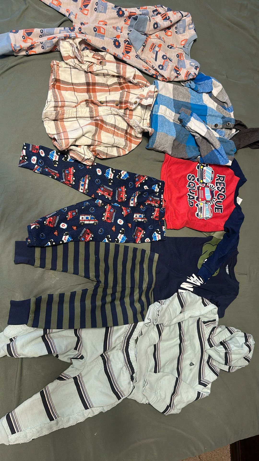 Boys Pjs, Flannels And Volcom Set 18 Months