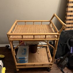 rattan bar cart