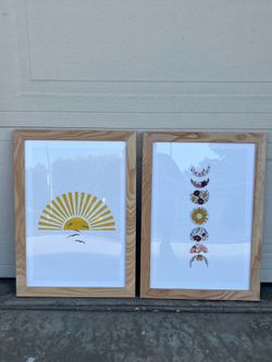 Modern Framed Wall Art Set (2 Prints)