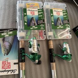Fish  Reeel Shakespeare Catch More Fish Spinning Reel and Fishing Rod Combo with Kit
