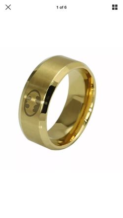 6mm Gold Batman Ring