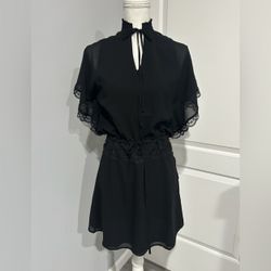 Black Lace Trim Dress size x small