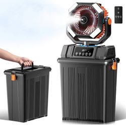 New-40000mAh Portable Bucket Misting Fan,Outdoor Cooling Fan with Large Water Tank for Patio Backyard Garage Camping