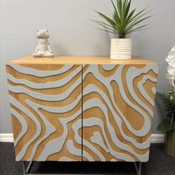 Pier 1 Modern Wood & Metal Accent Cabinet – 2 Door Storage