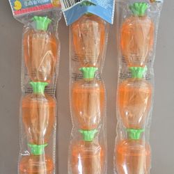 Plastic Easter Eggs carrot shaped X4