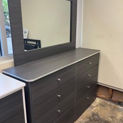 Dresser Grey With Mirror New $359 ❤️❤️
