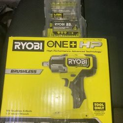 RYOBI P262 18V ONE+ HP Cordless Mid Torque 1/2" Impact Wrench & Drill Bit Set