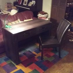 Beautiful Leatherette Desk and Chair