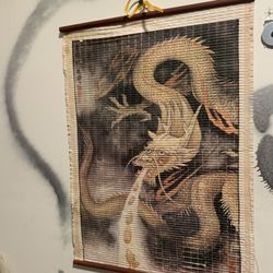 Rare Oriental Dragon Creation Story Scroll
