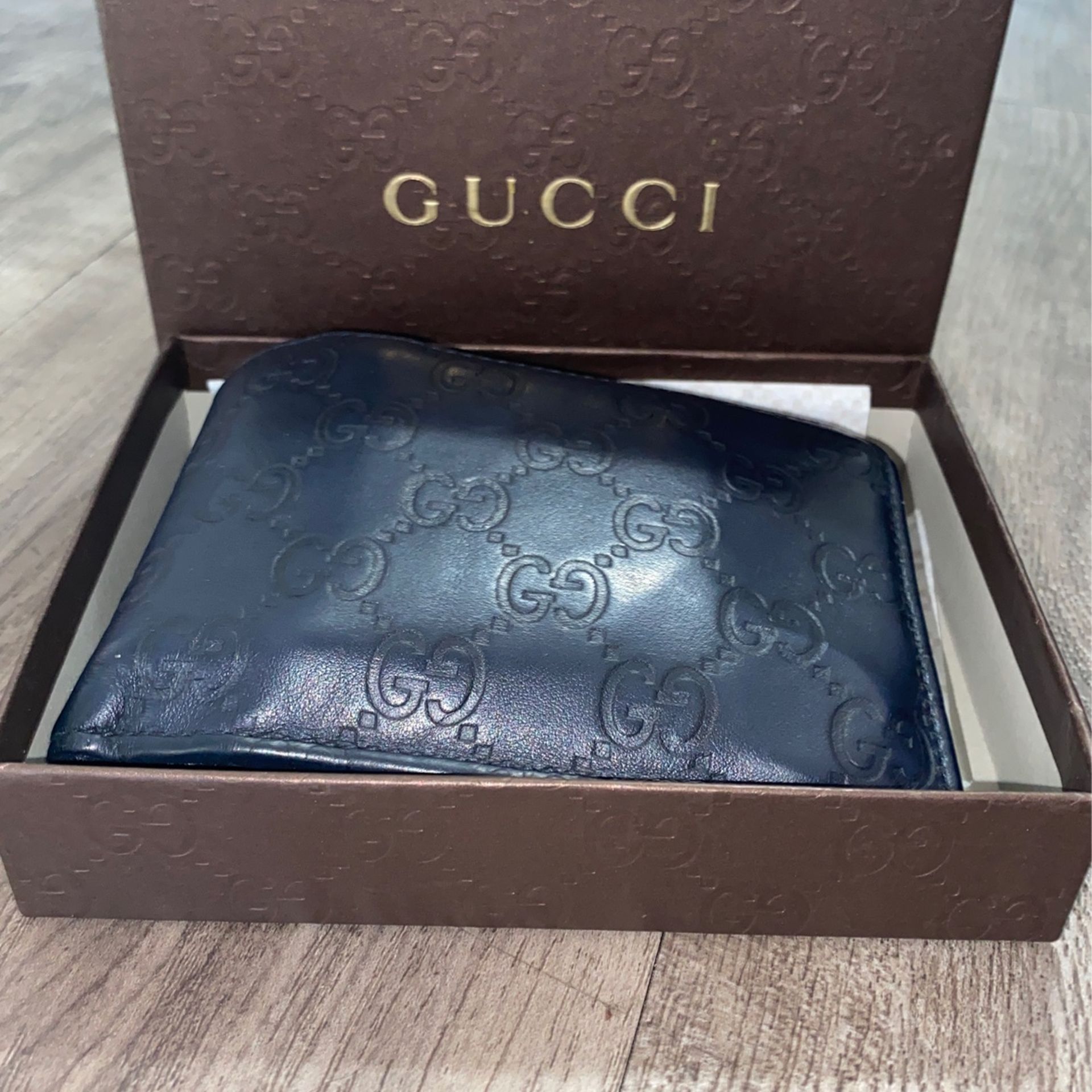 Gucci Wallet (Large Blue Bifold)