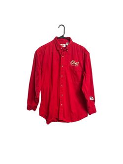 Vintage 90s Bud Racing Red NASCAR Winner Circle Button-Down Shirt Large