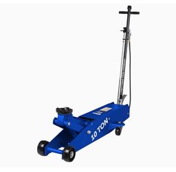 OTC HDJ10P 10-Ton Air/Hydraulic Service Jack, 6-3/8" to 22" Lifting Range Features Foot Pedal and 45.4" Locking Handle; Ideal Size for Vocational Vehi